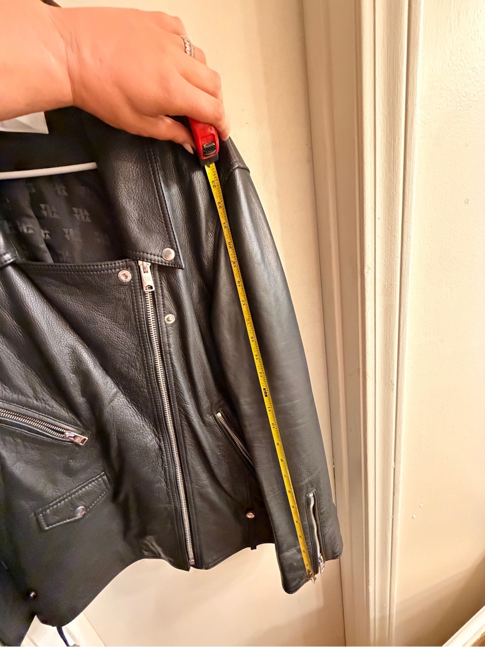 Genuine Leather Oversized Moto Jacket - Picture 10 of 10
